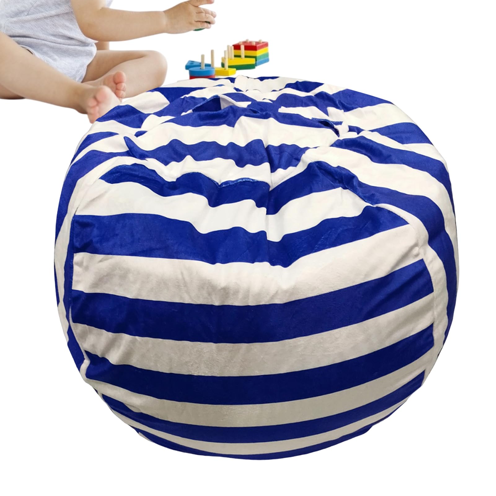 Chaise de rangement pour peluches et jouets avec fermeture éclair grand volume