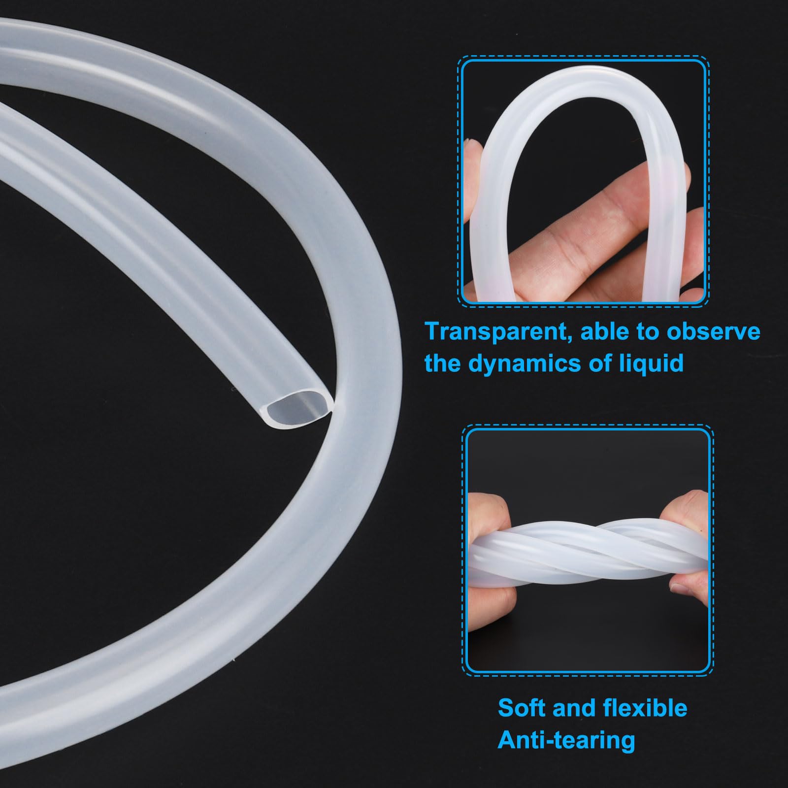 PATIKIL Silikonschlauch 2x4 Mm – 10 Meter – Lebensmittelecht, Transparent, -60 Bis +200°C – Flexibel, Knickfest, Für Aquarien, Labor & Bewässerung