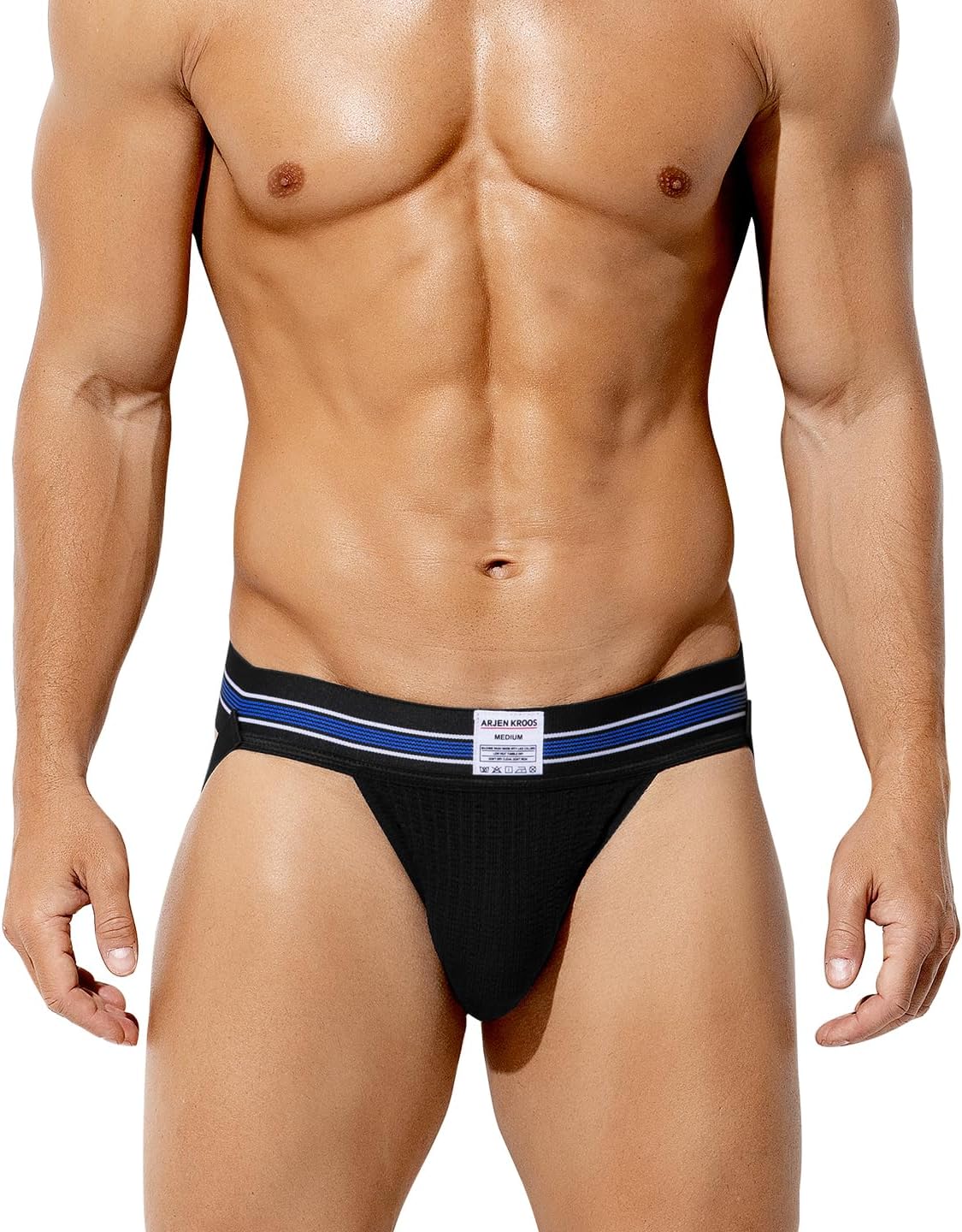 Arjen Kroos Men's Jockstrap Athletic Supporter Thongs Underwear Breathable Sexy Jock Strap with 2'' Wide Waistband - Image 2