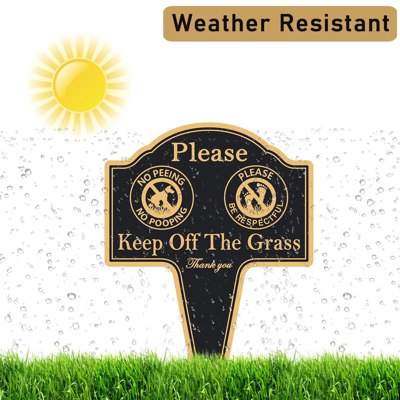Lustiges Gartenschild 'Liebe Hunde, Bitte Nicht Unsere Pflanzen Gießen!' – Alu-Schild Mit Pfahl, 25 X 25 Cm