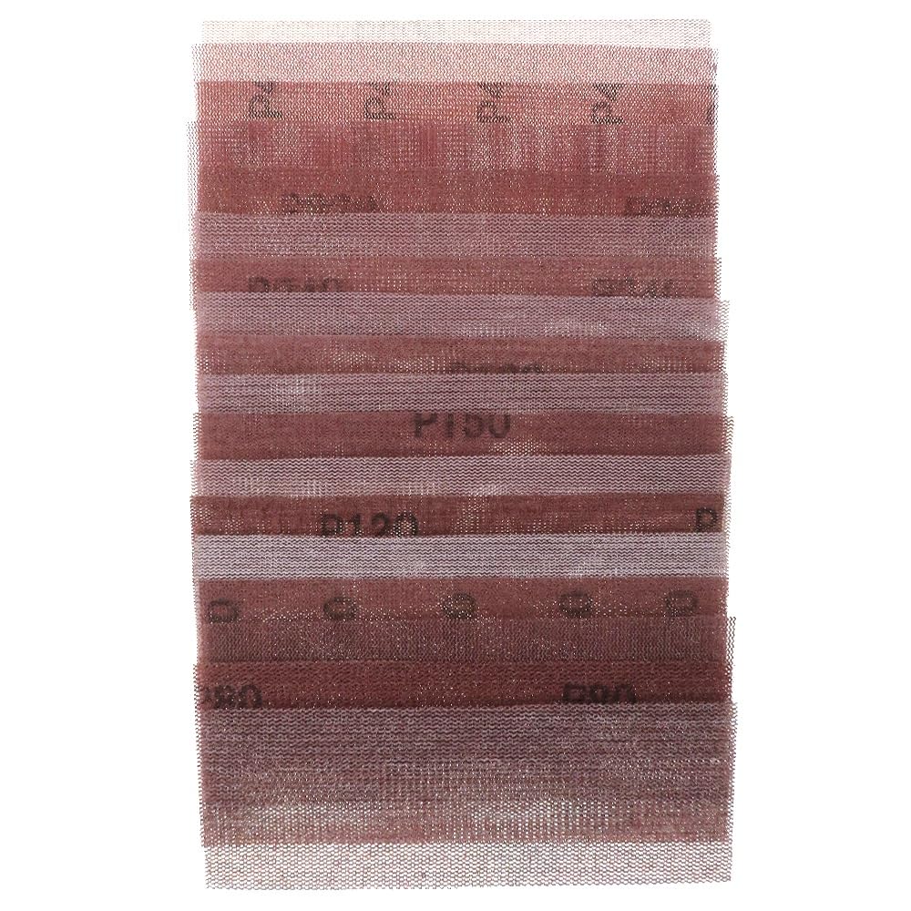 10 szt. Tarcze szlifierskie siatkowe 198x70mm - tarcze ścierne z haczykiem i pętelką, bezpyłowe, papier ścierny zapobiegający blokowaniu się do drewna i metalu(150grit)