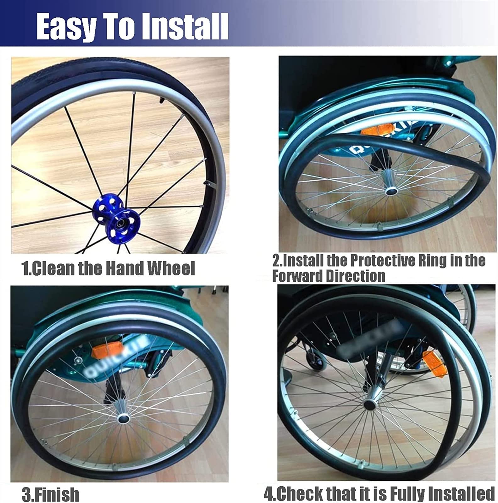 Fundas para Aros para sillas de Ruedas, Accesorios para sillas de Ruedas, Cubiertas para Aros de Empuje para sillas de Ruedas, 1 par de Fundas Antideslizantes y Resistentes al Desgaste, Funda protec