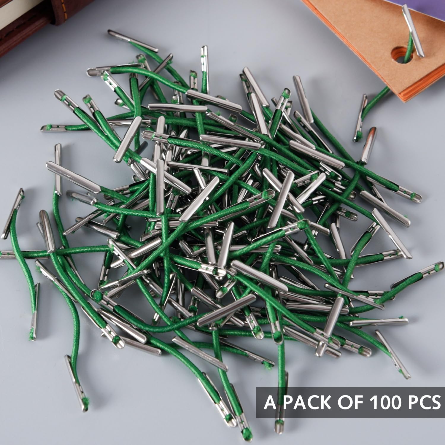 Lot de 100 étiquettes de trésor en métal de 4,5 cm, étiquettes de trésorerie à extrémité métallique, étiquettes de trésor, étiquettes portatives, attaches de bureau pour organiser des documents papier