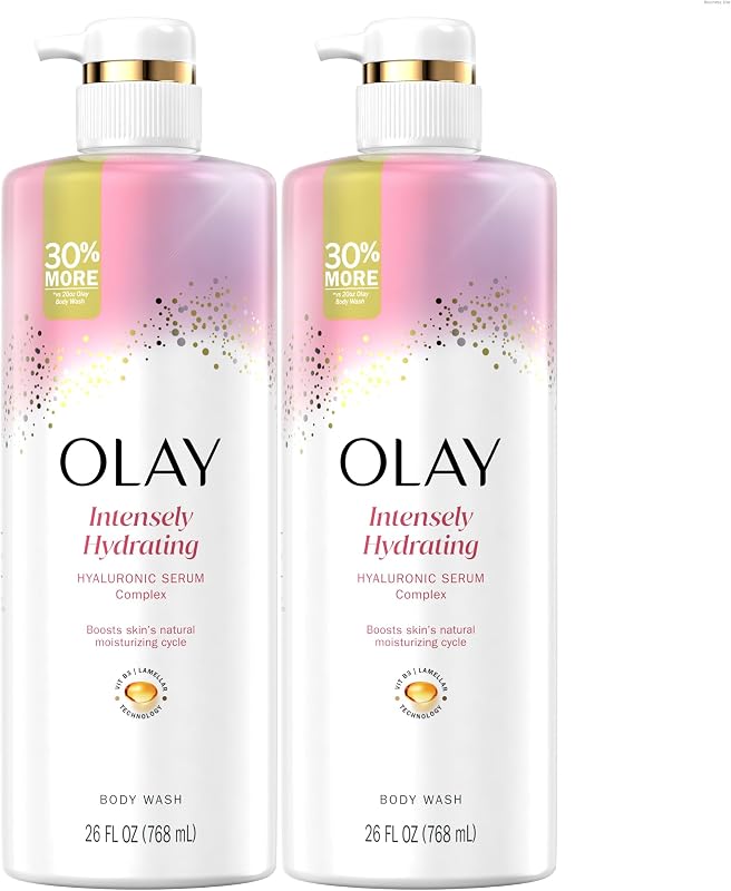 Body Wash for Women, Intensely Hydrating, Hyaluronic Acid Serum Complex, Renews Moisture, Free of Parabens & Phthalates, Vitamin B3 Lameller Technology, For All Skin Types, 26 fl oz (Pack of 2)