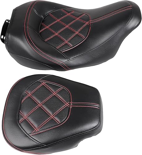 Miniatura 2 de YDLMT Juego de asiento de pasajero con costuras negras para Harley Touring Road King Electra Glide Street Glide Road Glide Ultra Limited 2009 y