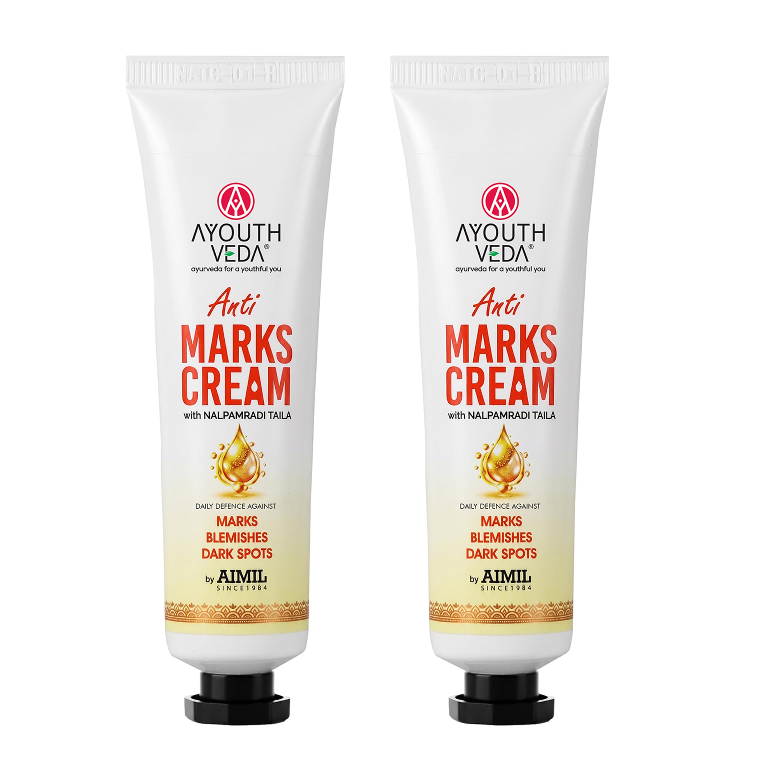 ayouthveda anti marks cream for face & body | reduces acne marks, dark spots & pigmentation | with nalpamaradi taila & 6 essential oils | ayurvedic skin repair cream for men & women | 30g pack of 2