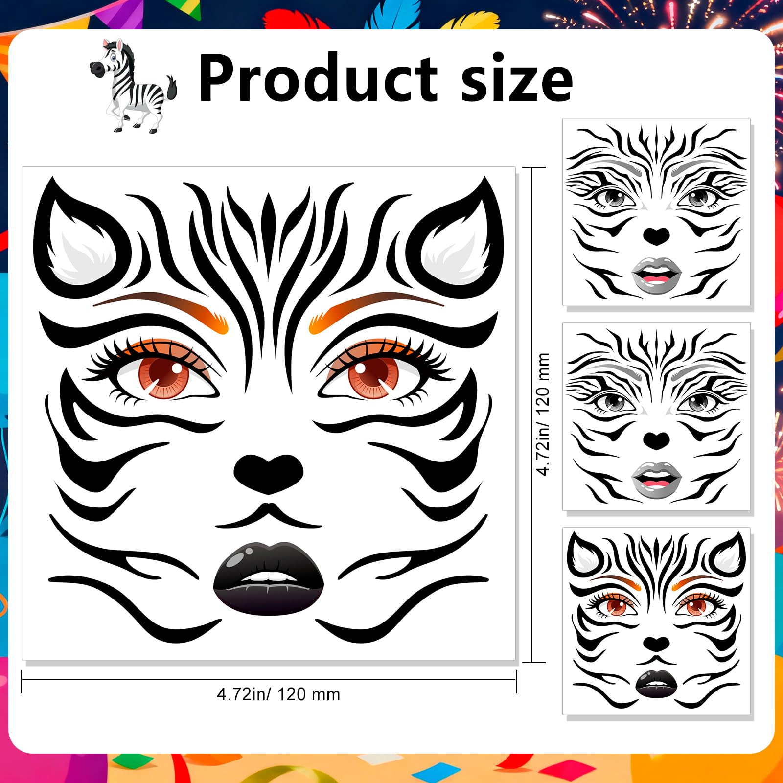 HOWAF 4 PCS Halloween Face Tattoos - Image 2