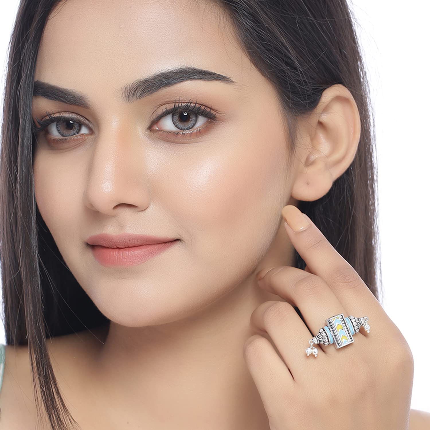 Gwalior Enameled Statement Ring