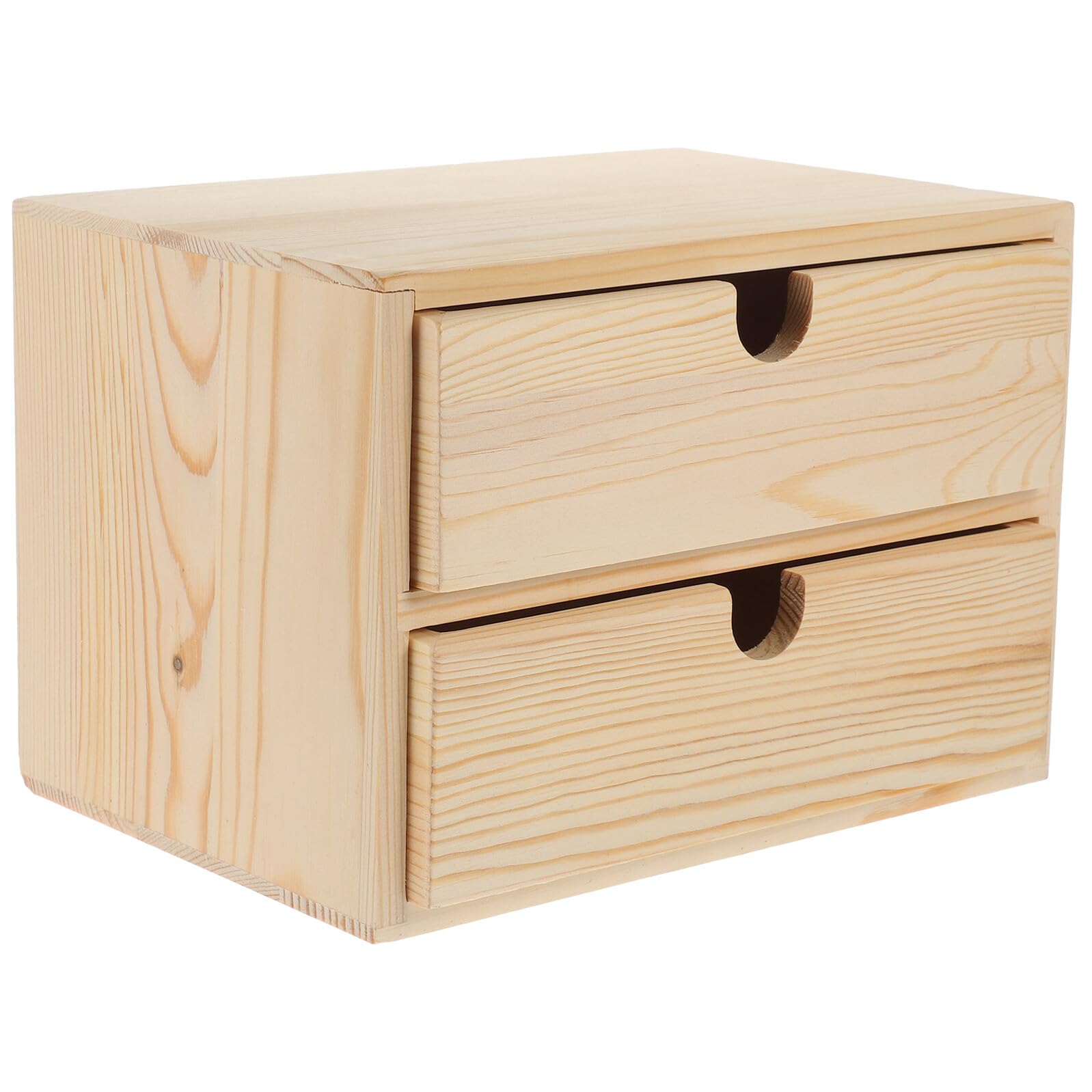 Organizer da scrivania in legno con 2 cassetti a forma di cactus, elegante portagioie in legno naturale e portaoggetti multifunzionale per forniture per ufficio, ideale come decorazione per la casa e