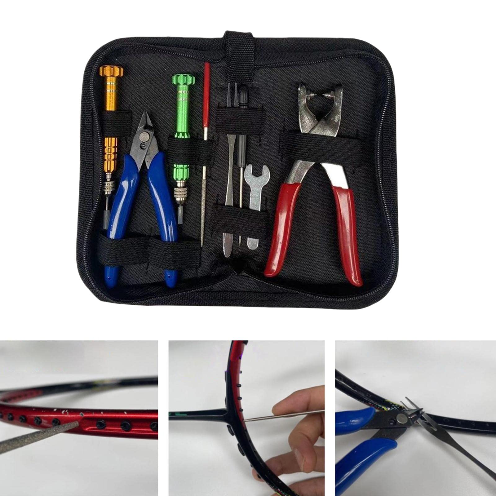 Perfeclan Kit d'outils de Serrage de Cordage de Démarrage pour Raquette de Badminton