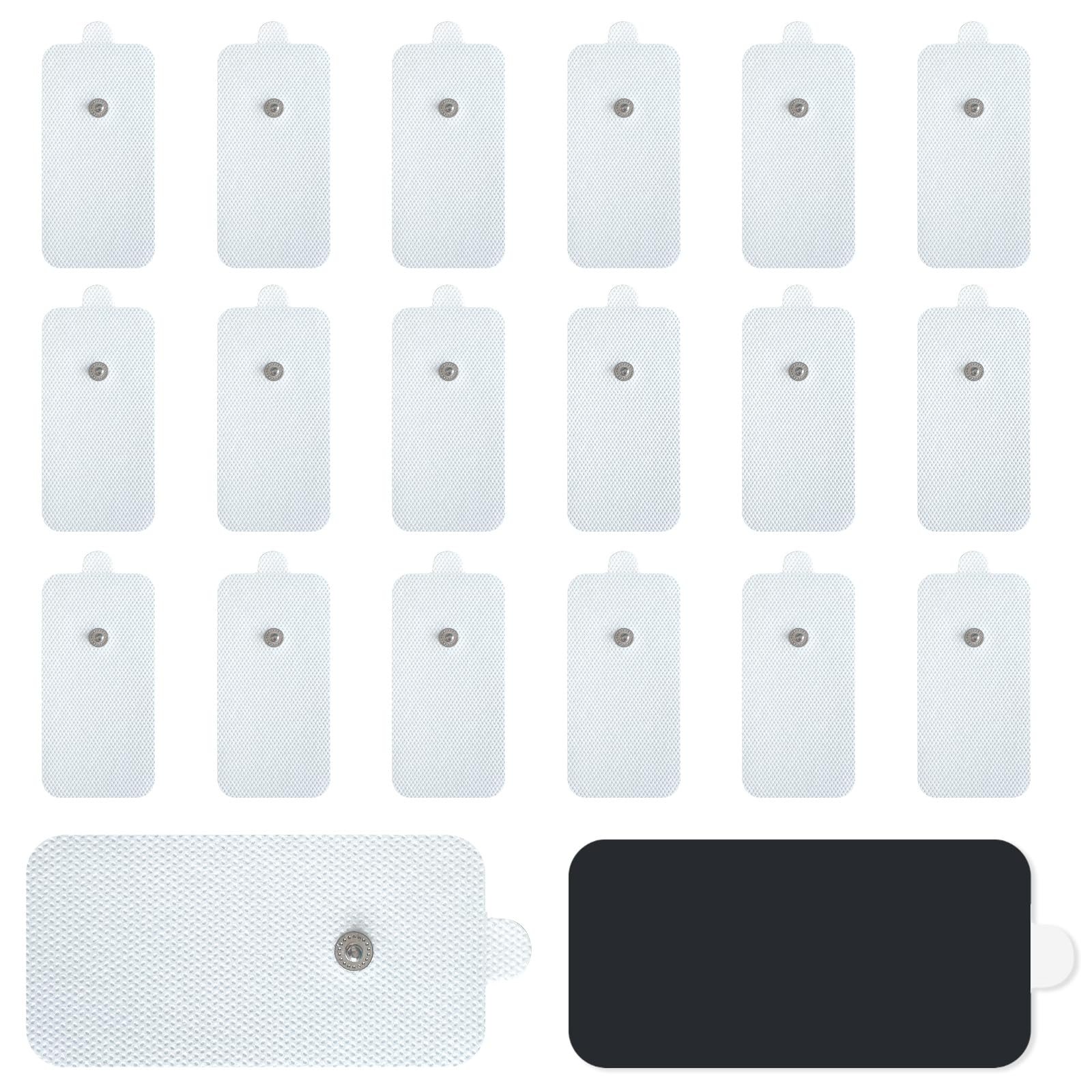 20 Pack Large TENS Unit Electrodes Pads, Upgraded Self-Adhesive Latex-Free Non-Irritating TENS Electrode Patches with Standard 3.5mm Snap-on Connector, Compatible with Belifu, Brilnurse TENS