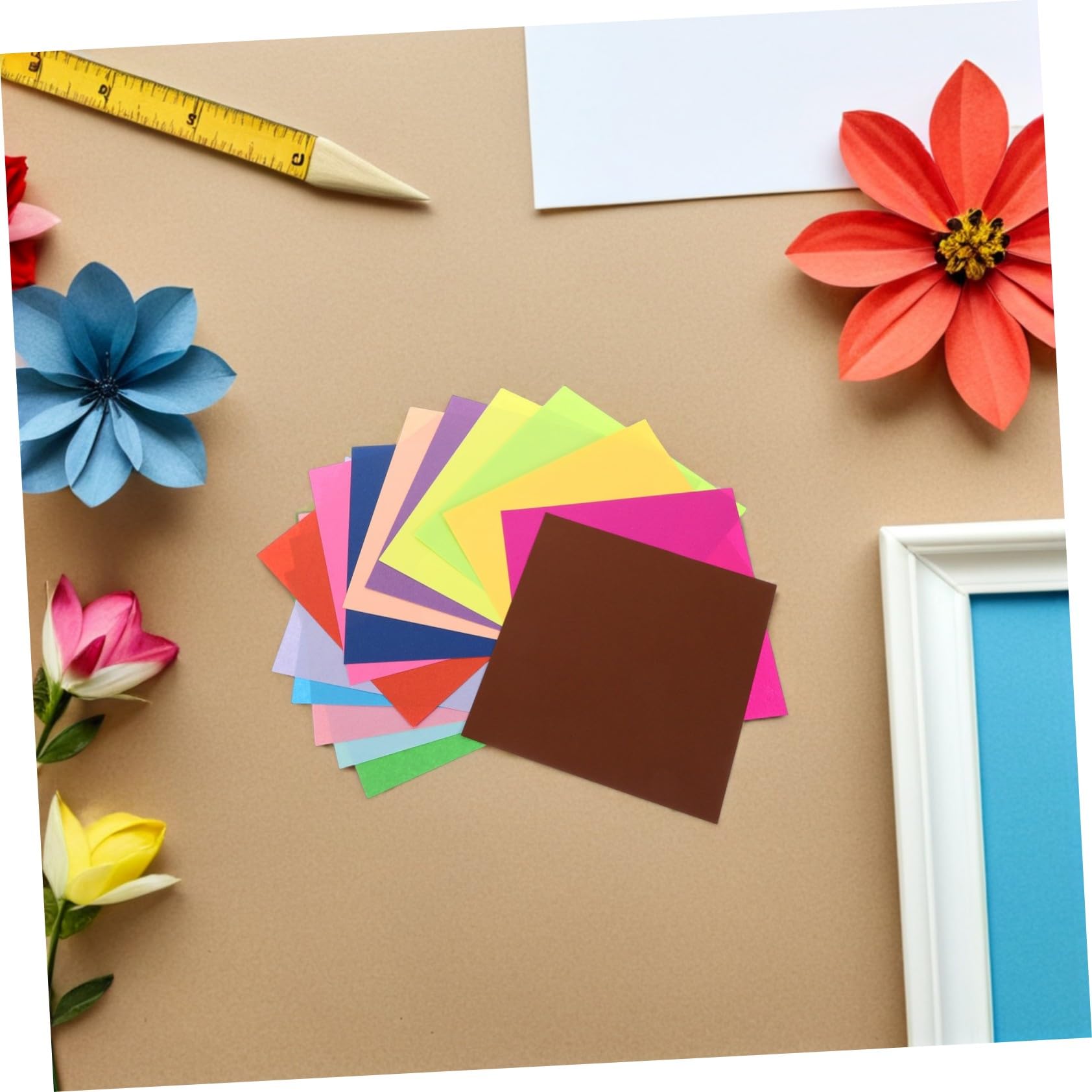 SHINEOFI 600fogli Carta Origami Quadrata Colori Misti Per Ragazzo Ragazza Attività Didattiche e Fai Da Te Carta Adatta Per Scuola e Artigianato