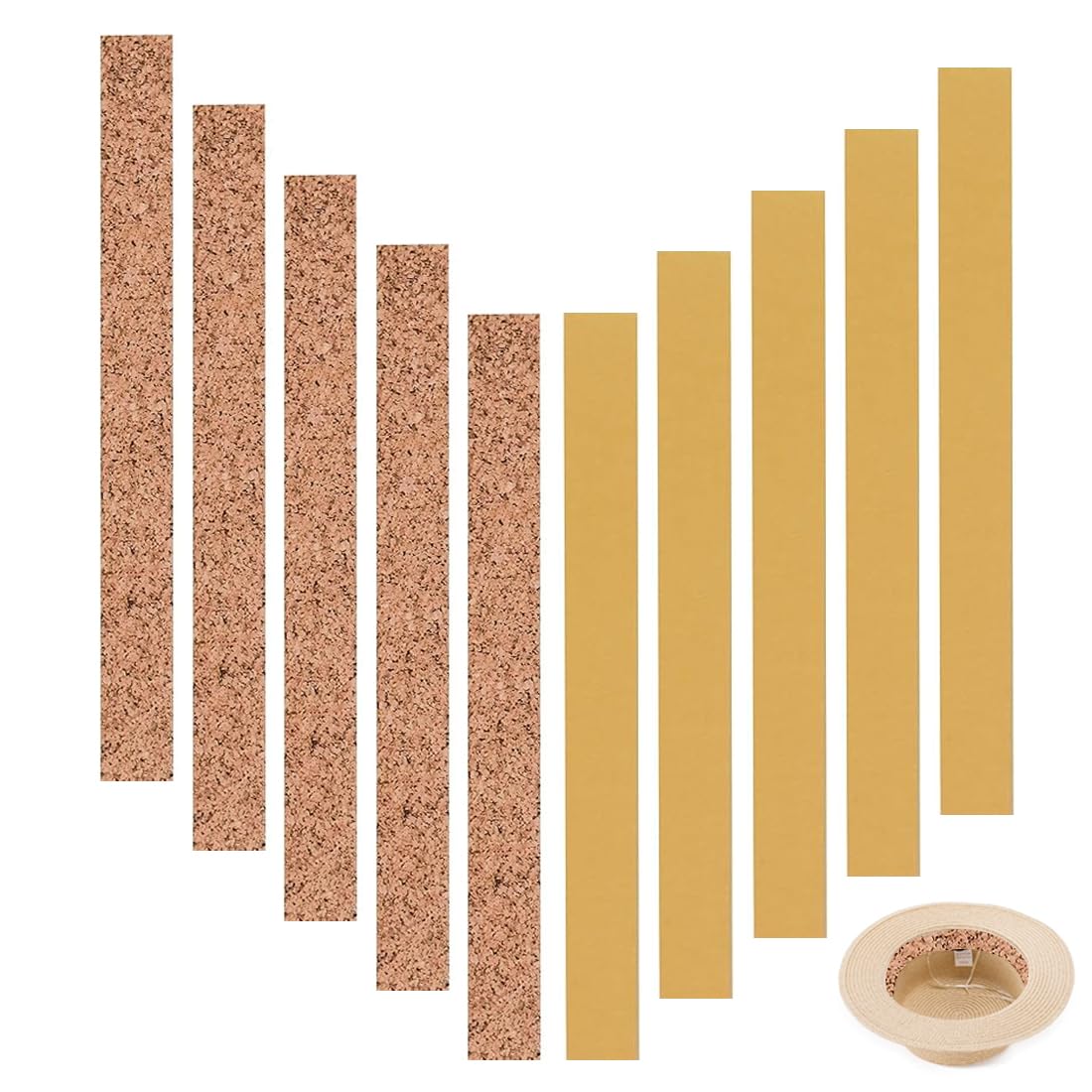Strisce Di Sughero Autoadesive 200x20x2mm 10pcs Confezione Per Cappelli Bacheca