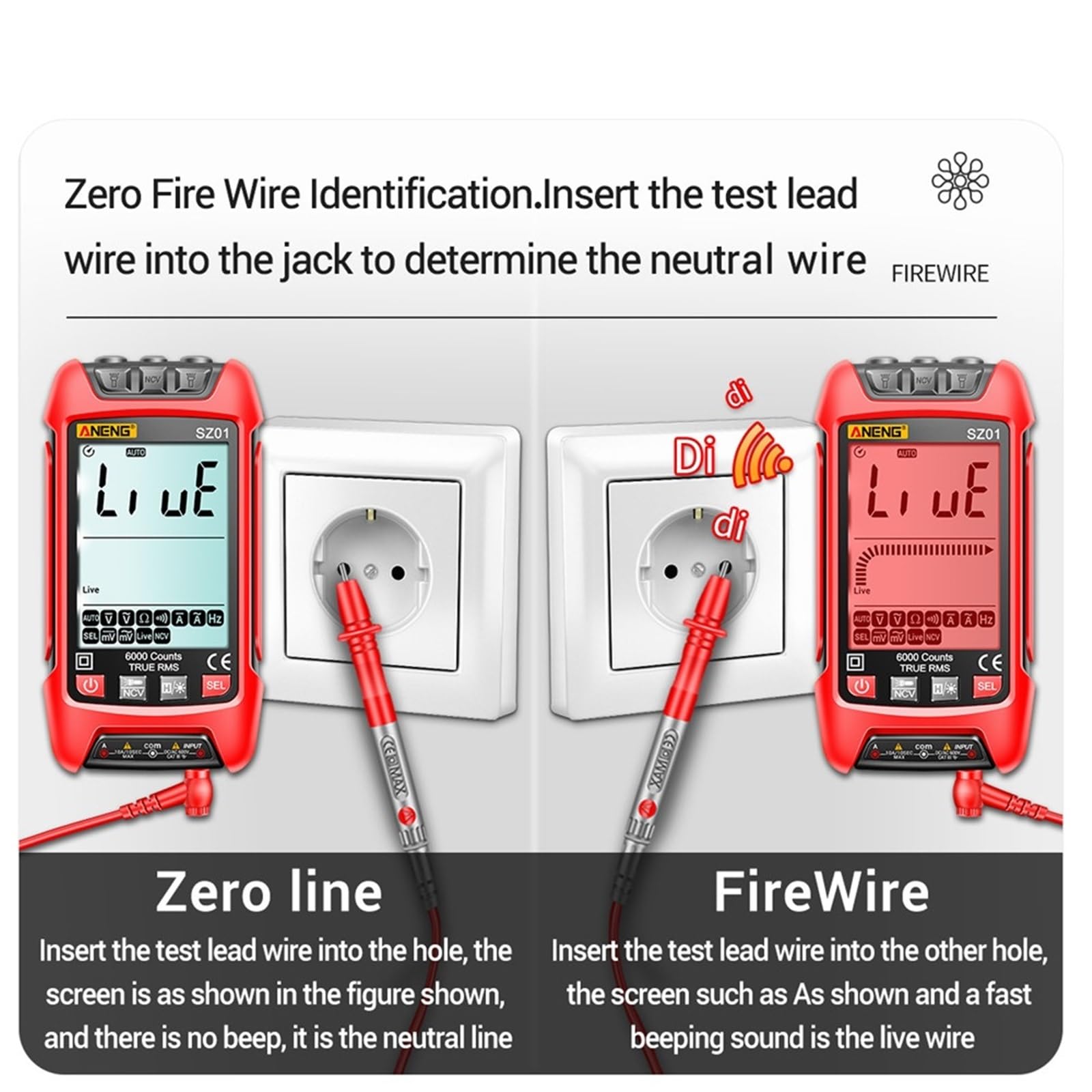 SZ01 6000 conteggio multimetro digitale professionale misuratore di capacità elettrica AC/DC corrente tensione tester strumenti elettricista(SZ01 Orange Pro)