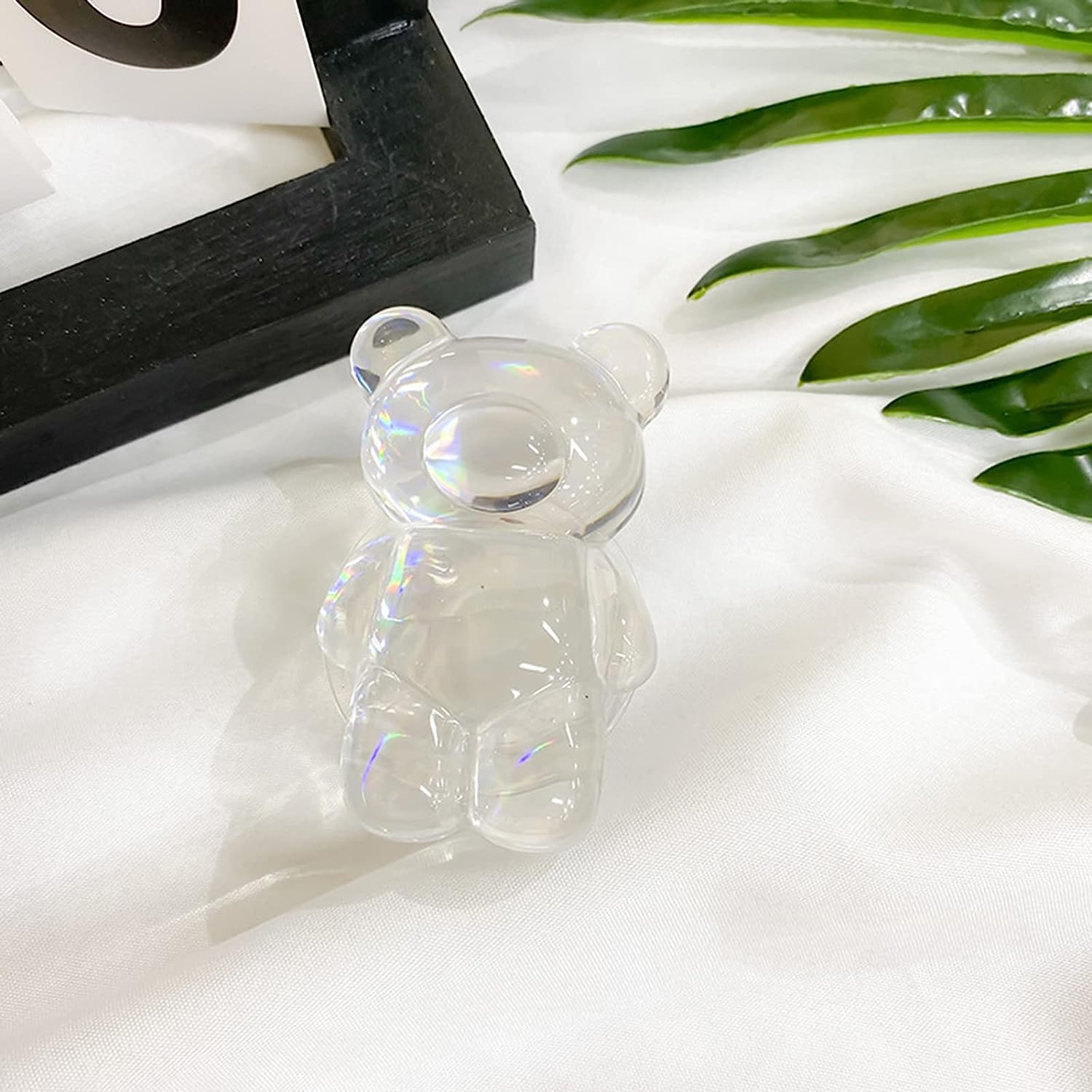 Bear Phone Grip Sostegno Pieghevole Per Telefono – Supporto 3D Laser, Trasparente E Facile Da Installare - 2