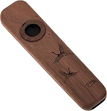 Homoyoyo Professional Wood Kazoo for Adults Portable Black Walnut Kazoo Instrument with Crane Design Small Ukulele and Guitar Partner
