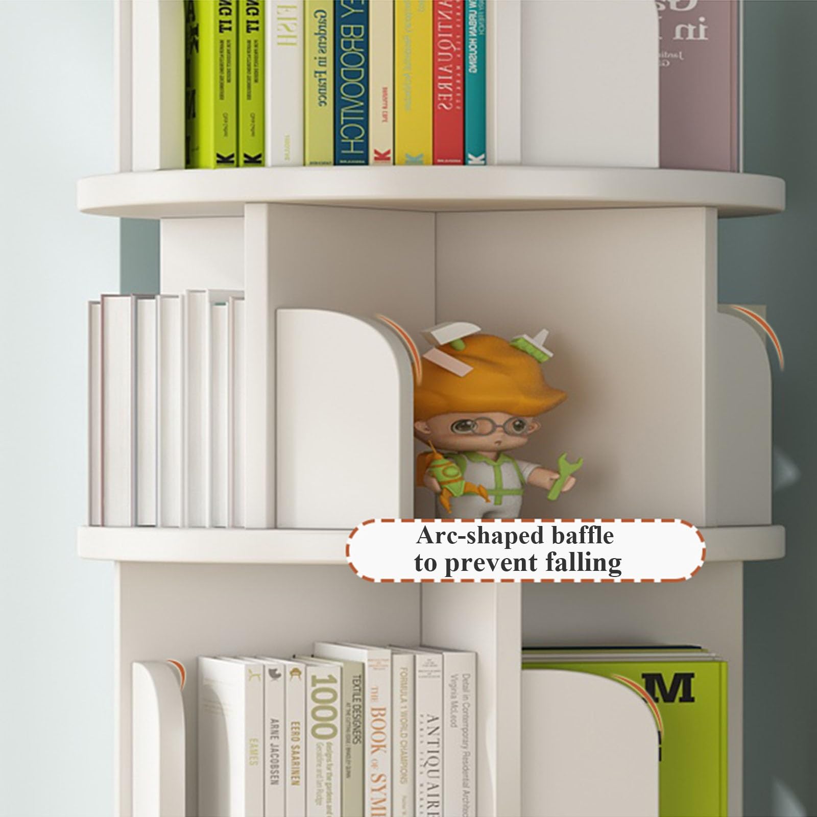 Scaffale Girevole A 360 Gradi Libreria Girevole Torre Libreria Girevole Scaffale Girevole Per Espositore Ripiani In Piedi Scaffali Da Terra Design Aperto Per Studio Soggiorno Studio Casa Ufficio(Natur