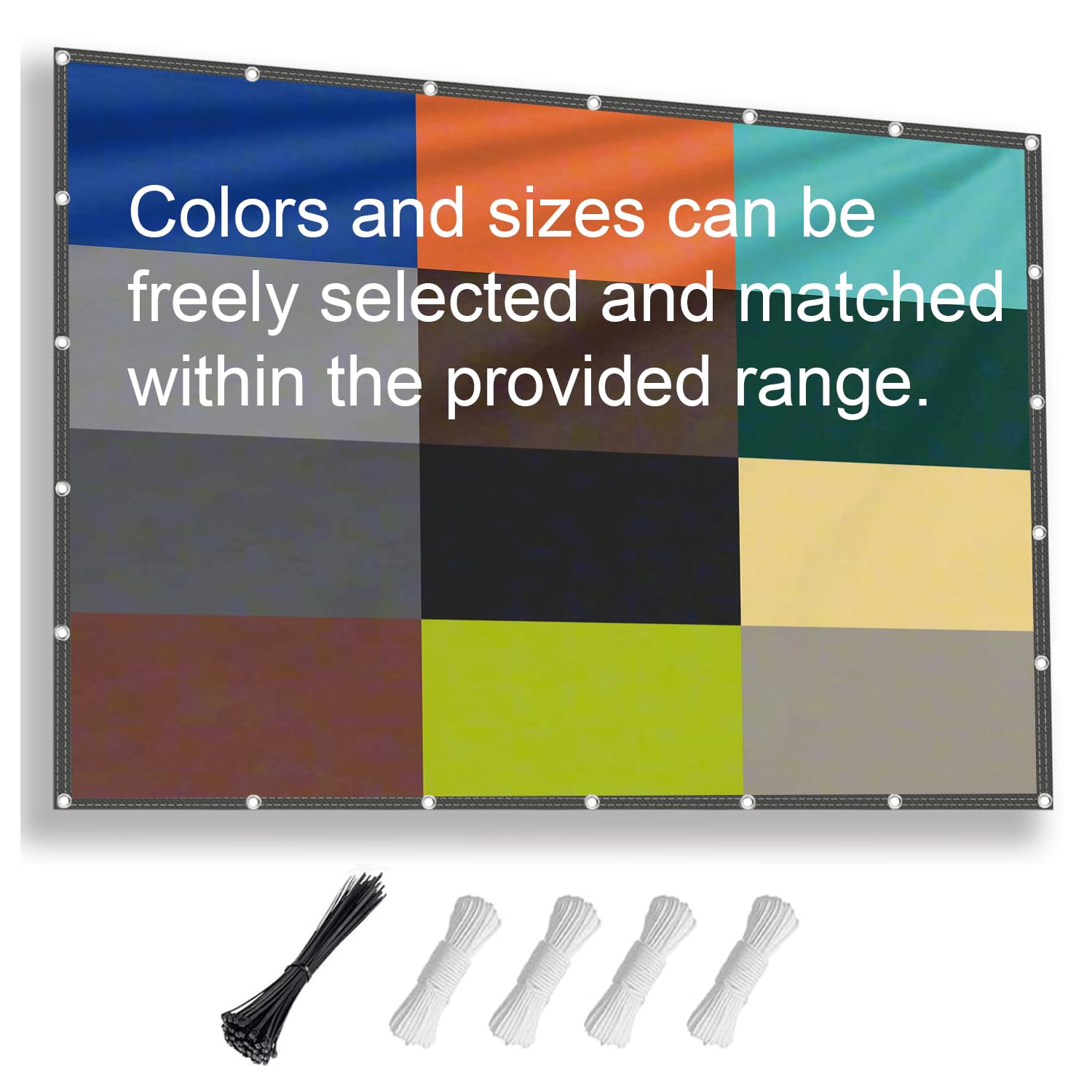 Sonnensegel Rechteckig Maßgeschneidert wasserdicht UV-Schutz 12 Farben Länge 100-550 cm Breite 100-450 cm individuell anpassbar in 10 cm Schritten für Terrasse Balkon Garten