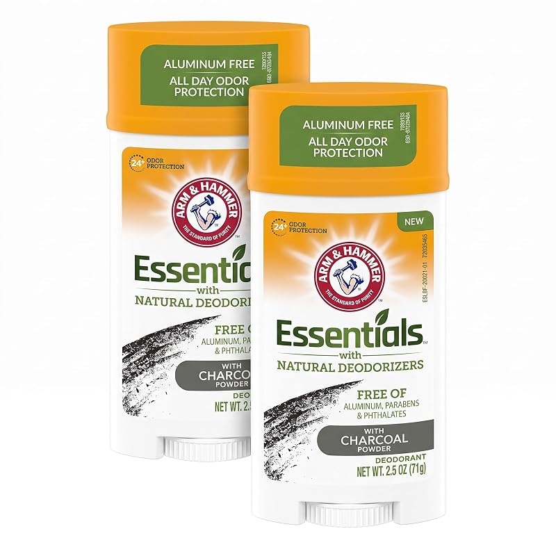 Desodorante em bastão de carvão ARM & HAMMER Essentials, pacote com 8