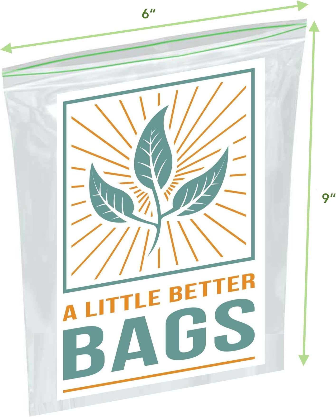 A Little Better Biodegradable Sandwich Bags - Alternative to Compostable Sandwich Bags or Paper Sandwich Bags - Resealable, XL Sandwich Quart Ziplock Bags - Freezer Safe Food Storage [6x9”, 100 Count]