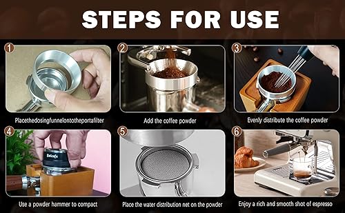 Miniatura 7 de Kit de accesorios de espresso de 2.008 in, 4 distribuidores de café de 2.008 in, nivelador de manipulación de café espresso con herramienta WDT,