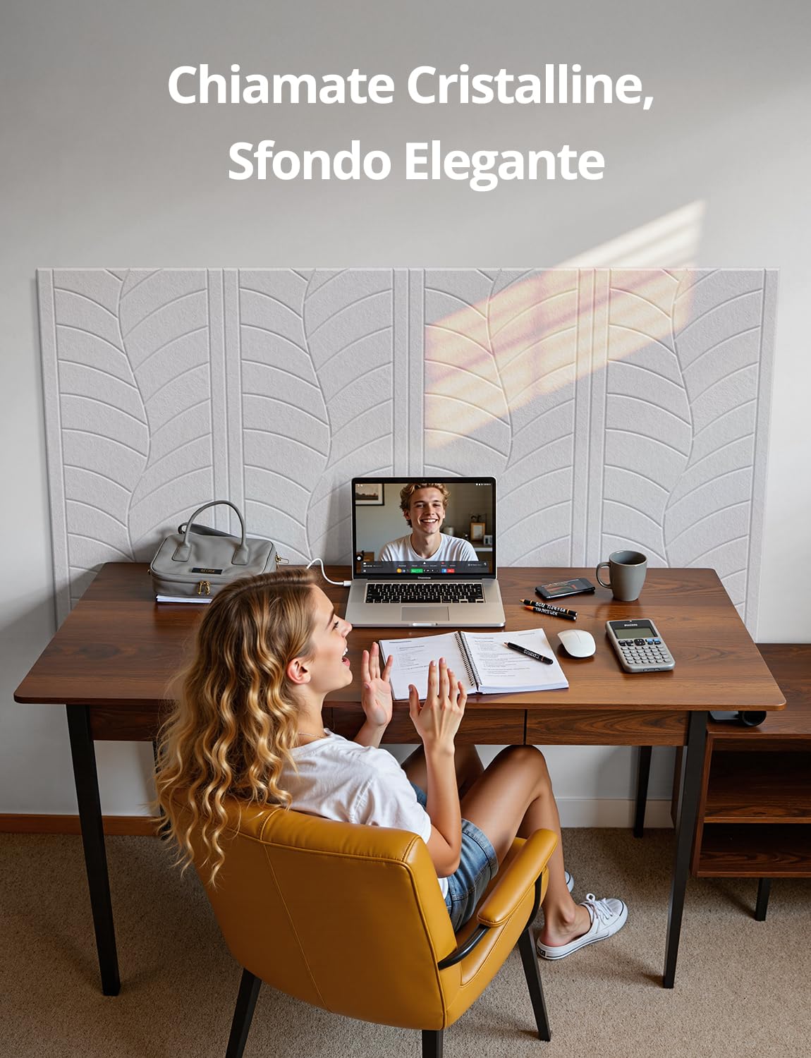 Kuchoow Grandi Pannelli Acustici Autoadesivi Fonoassorbenti da Parete, 4 pezzi, 120 x 60 x 0,9 cm, per ufficio, studio, trattamento acustico, decorazione da parete, bianco