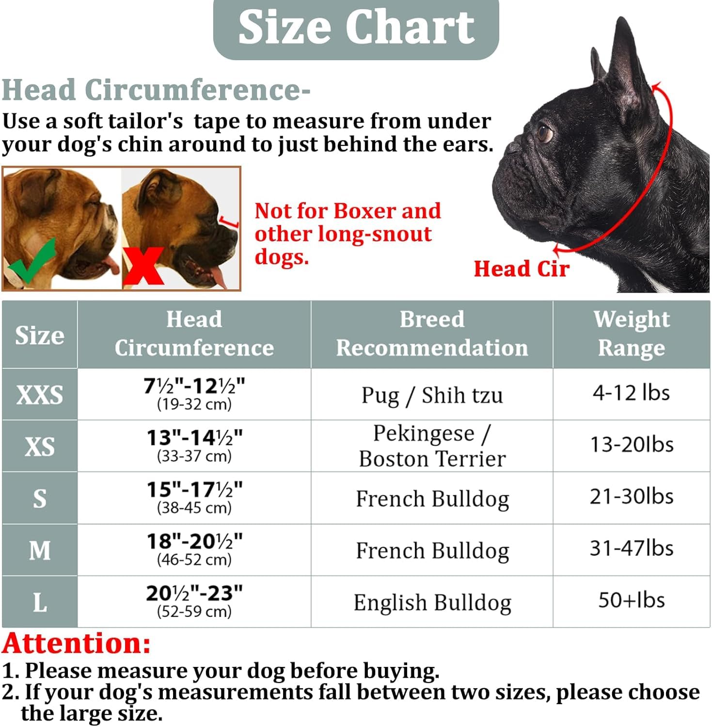 Mayerzon Short Snout Dog Muzzle for French Bulldog with Full Pant Design to Prevent Eating Biting - Image 2