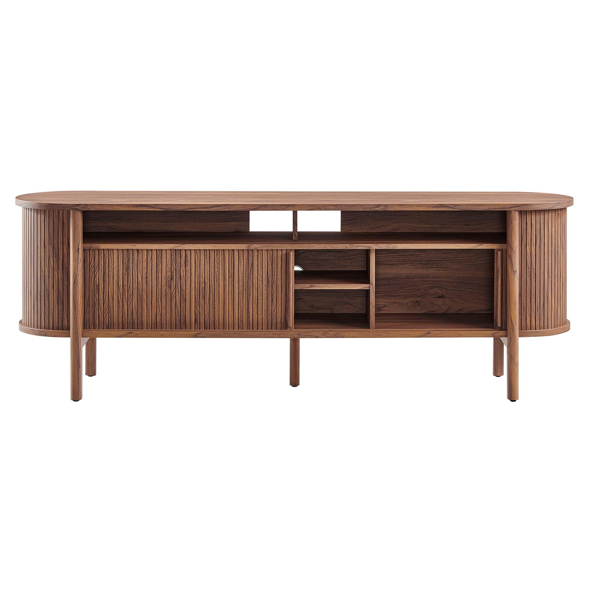 Amazon.com: Modway Cadence 71 Inch Fluted TV Stand in Walnut Wood