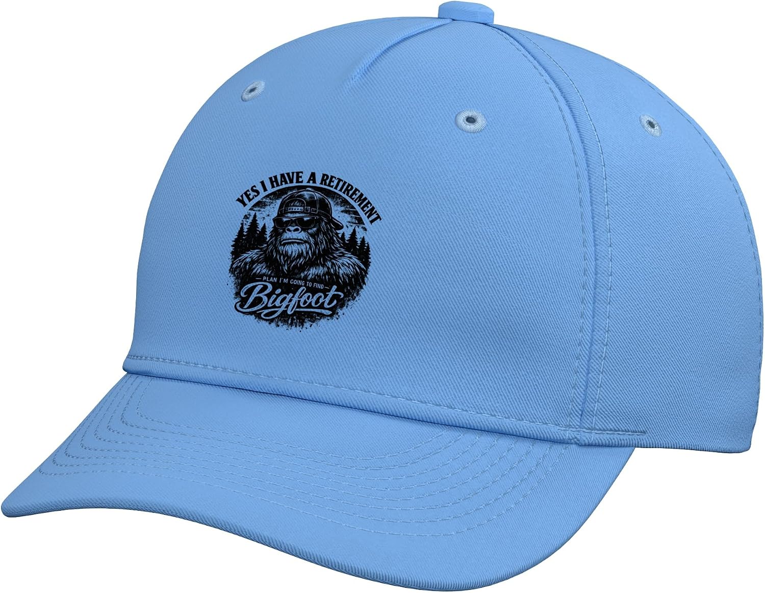 Bigfoot Sasquatch Retirement Plan Funny Camping Hiking Adjustable Baseball Hat