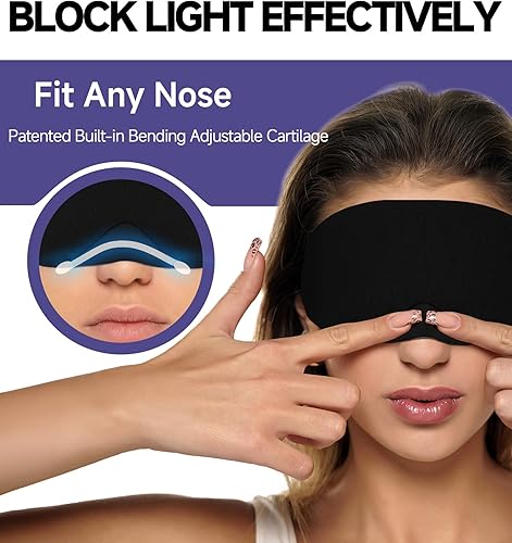 Miniatura 2 de Mavogel Antifaz de algodón para dormir  Máscara de dormir transpirable con bloqueo de luz, suave y cómoda para hombres y mujeres, cubierta de ojos