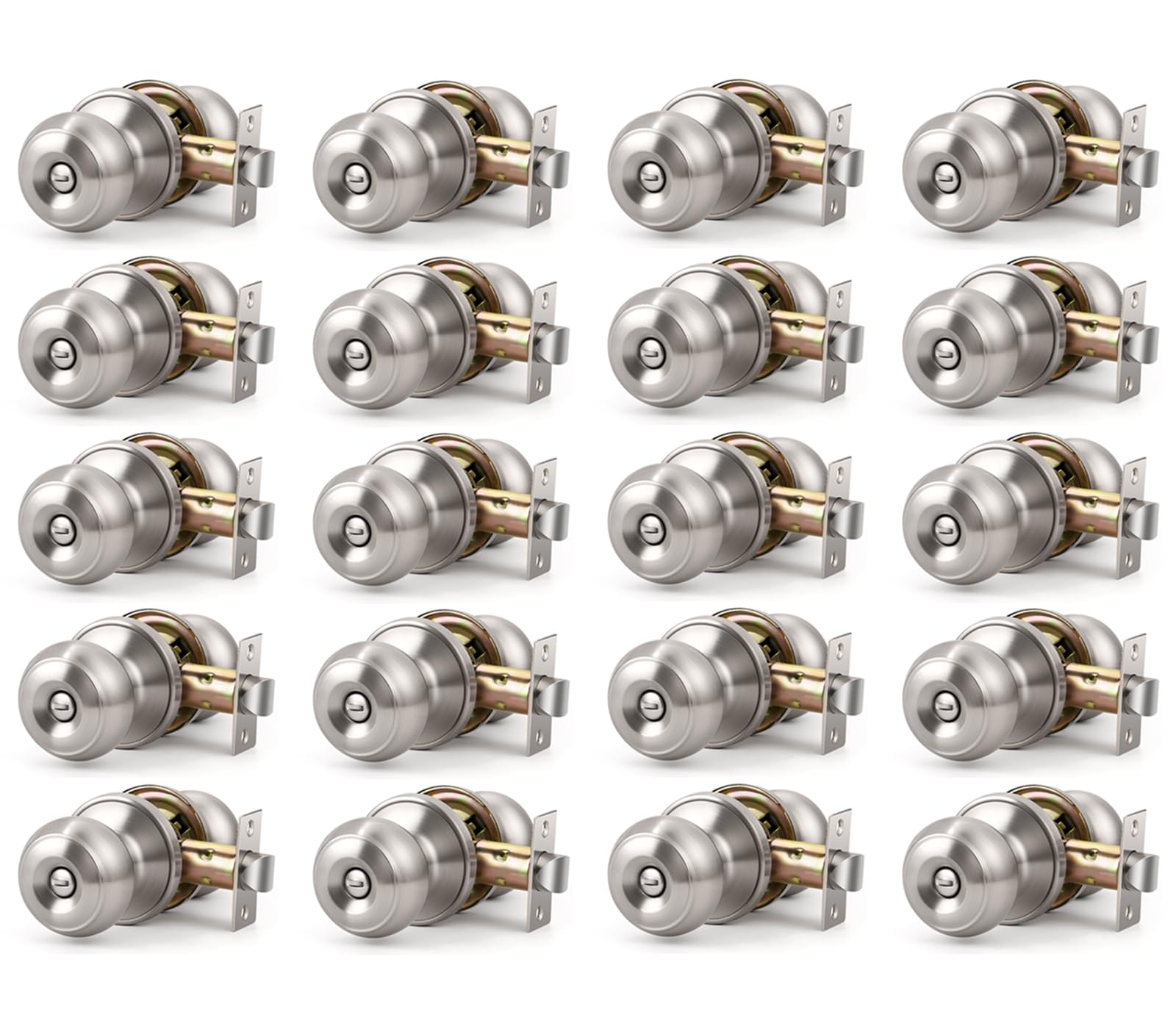Privacy Door Knobs with Lock - Brushed Nickel -22