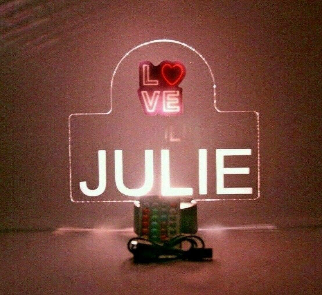 Friendship Affection Love Friend Family Night Light Up LED Engraved Custom Name Free Personalized Gift Desk Table Lamp Energy Efficient Home Room Decor With Remote, 16 Color Options, It's Wow