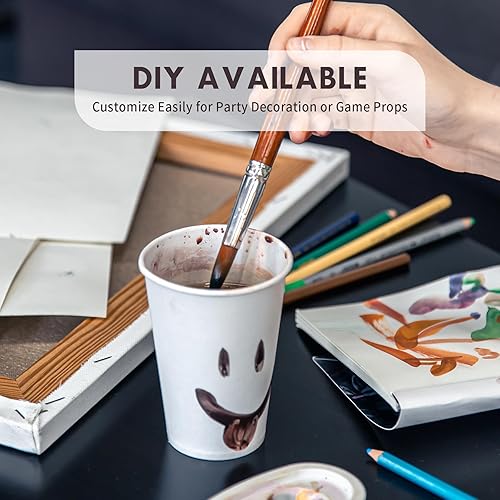 Miniatura 8 de Paquete de 100 Vasos de papel, tazas de café de 8 onzas, vasos de papel desechables, vasos de papel blanco para bebidas calientesfrías para oficina,