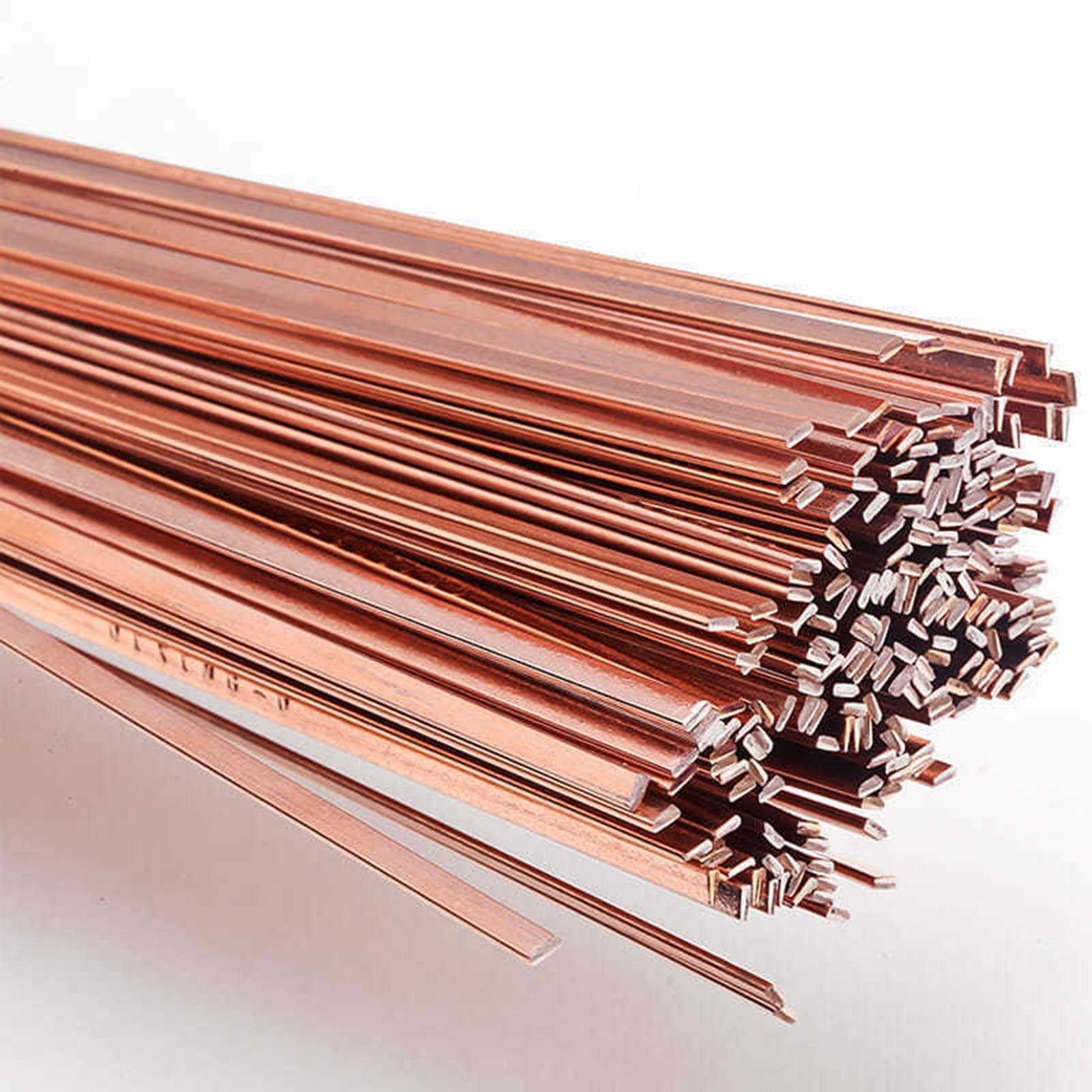 Alambre de Soldadura Electrodo Cubierto de latón Varillas de Soldadura Planas de Baja Temperatura, Alambre for soldar electrodos de Cobre, 10 Uds., 1,3x3,2x400mm