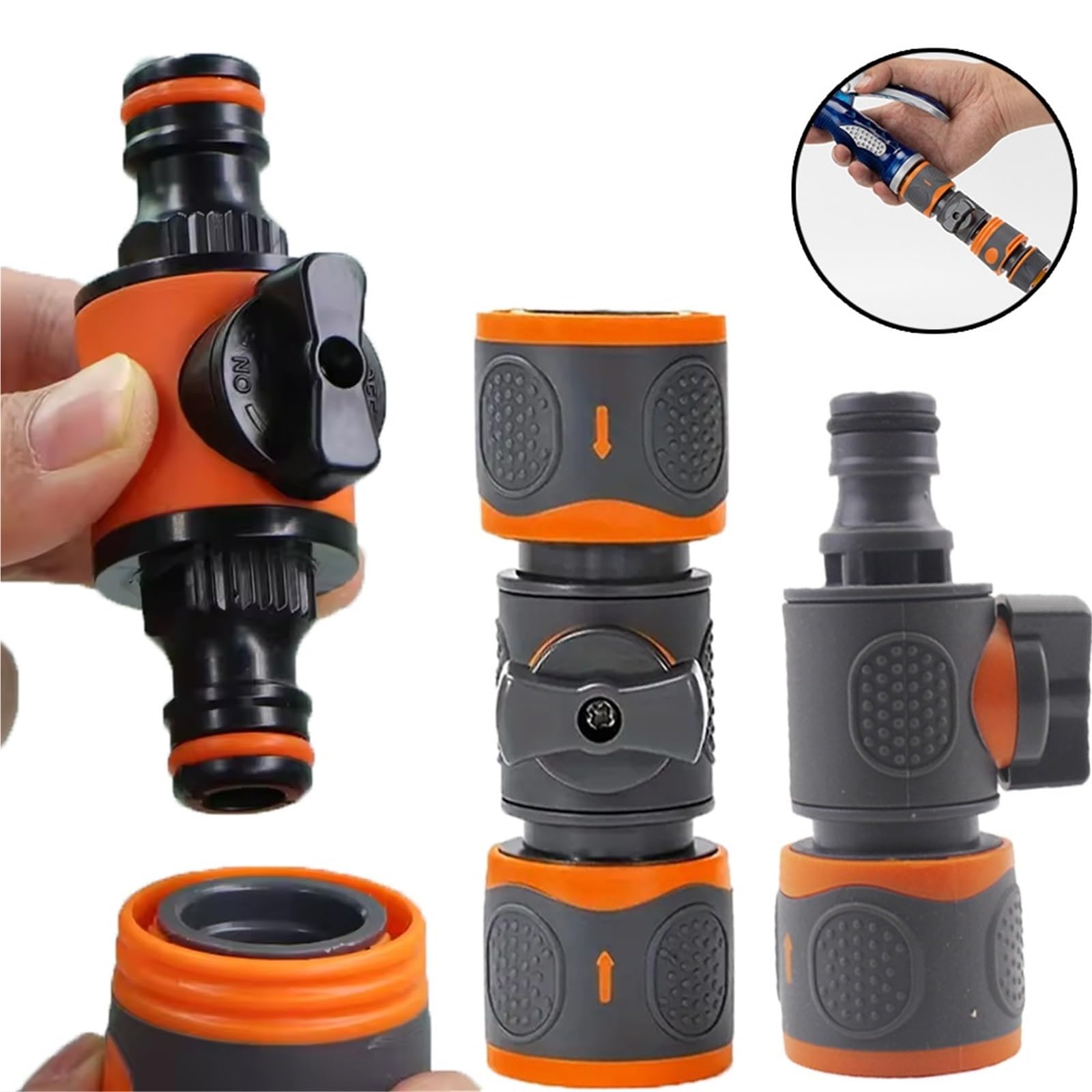 1-9 pz Tubo da Giardino Quick Connect Adattatori Rubinetto Valvola di Intercettazione Raccordo di Irrigazione Connettore for Rubinetti Pistole A Spruzzo Sistemi(B 6Pcs)