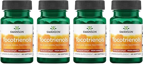 Swanson Deltagold Tocotrienols-Annatto Tocotrienoles, vitamina E, tocotrienoles 99% libres de tocoferol (60 cápsulas blandas, 50 mg cada uno)