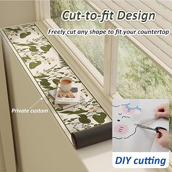 window-sills Ultra-narrow Waterproof Mat For Window Sill, Pet Scratch-Proof Windows Sills Protector Pad, Easy DIY & Customizable Windowsill Cushion(F,L x W 140x10cm/55x4in)