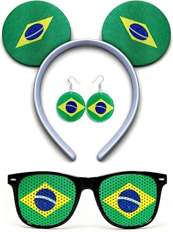 2026 World Cup Party Fan Accessories Set, Includes Headbands, Earrings, Tattoo Stickers and Novelty Glasses