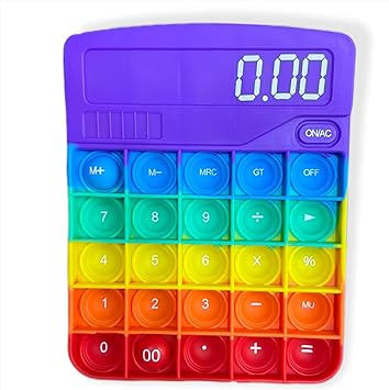 Knockout Sellers Calculator Push Bubble Popper Fidget Toy, Silicone Calculator Squeeze Sensory Pop Toys, Anti-Anxiety Stress Relief Toys