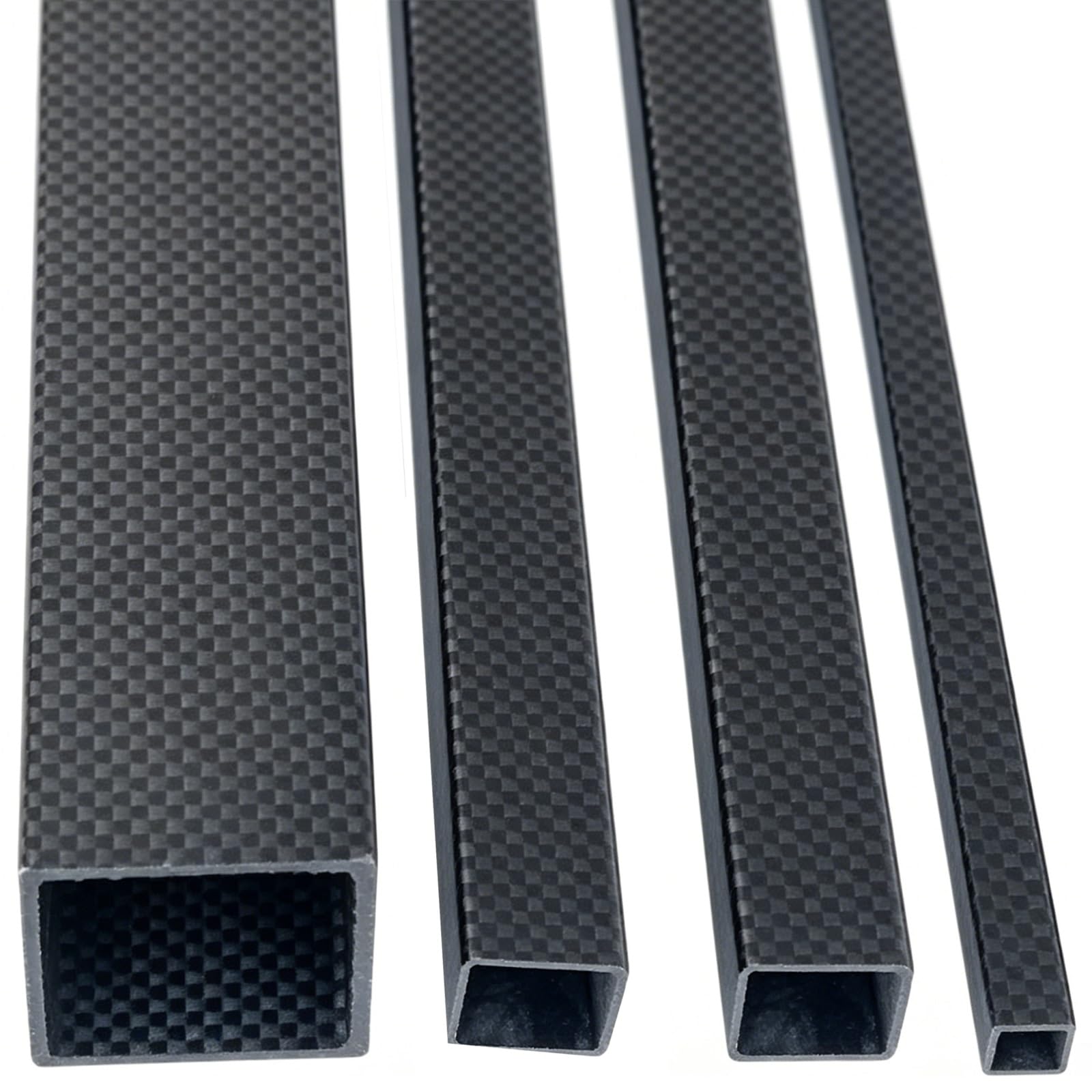 AMUFJJ Tubo De Fibra De Carbono Tubo De Carbono (22x1000, 26x1000, 32x1000 mm), Perfil Cuadrado Ligero De Material Compuesto para Cuadricópteros, Aviones RC O Cometas | 16x16x12x1000mm