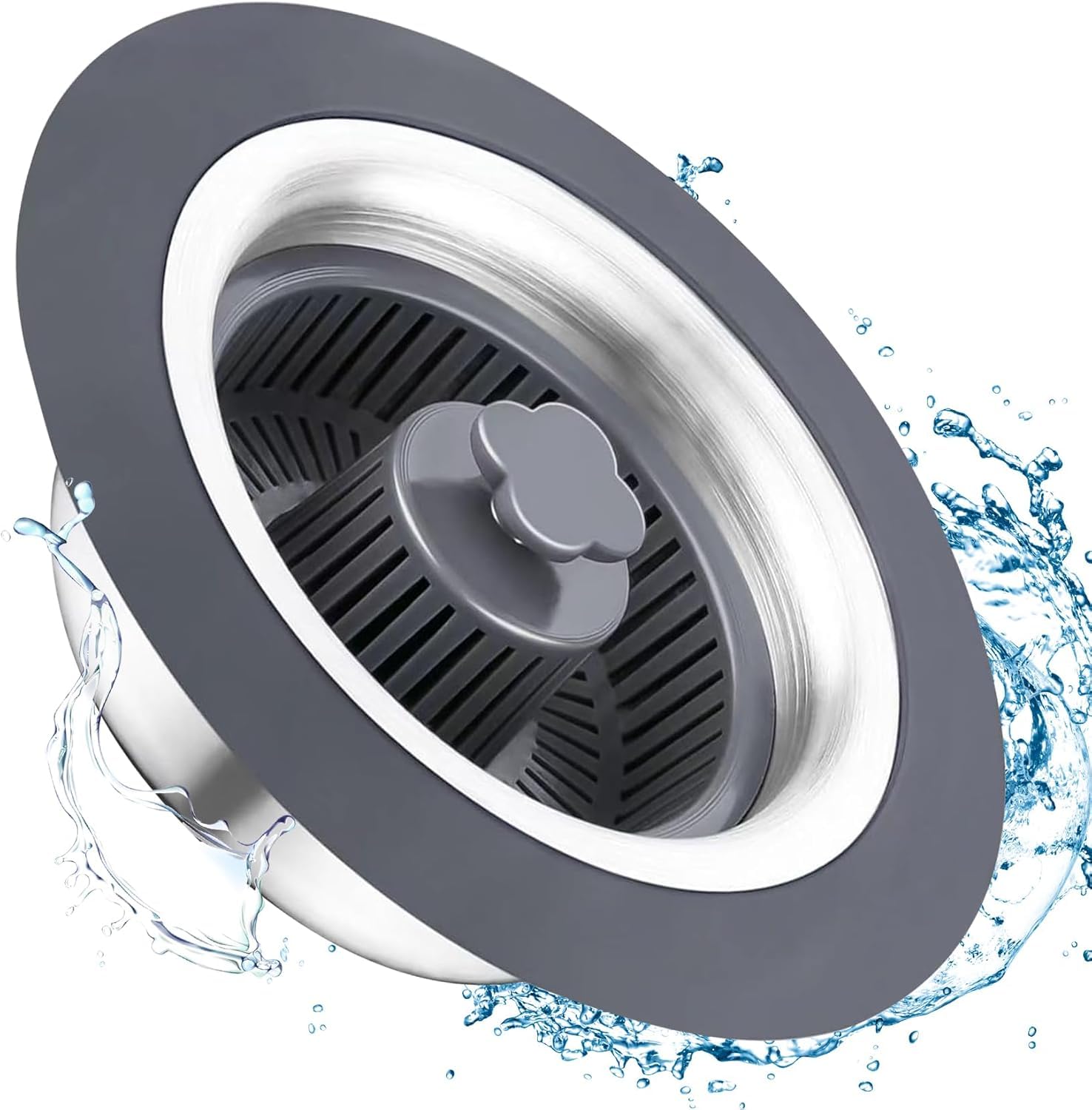 SHUTTLE ART 1 PCS 3 in 1 Kitchen Sink Drain Strainer Stopper, Upgraded Anti Clogging Pop Up Sink Strainer, and Stainless Steel-Wrapped Shell Drain Stopper Combo with Strainer Basket-image-45