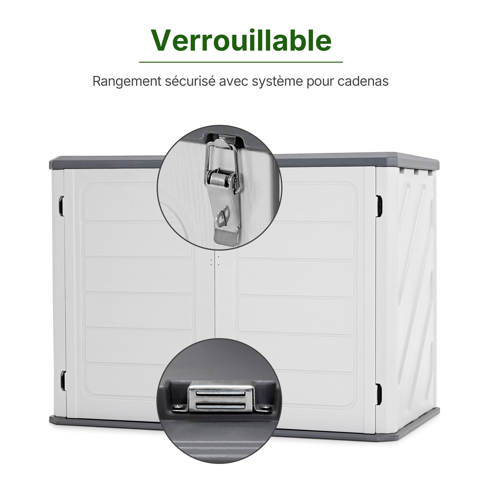 M MACROUT Coffre de Jardin Rangement Extérieur Étanche 700 L avec Étagères
