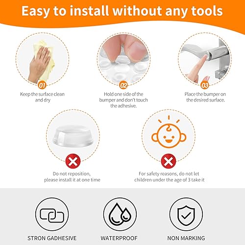 Miniatura 6 de Parachoques cuadrados para gabinete, 120 piezas, protección de esquina, antideslizante, transparente