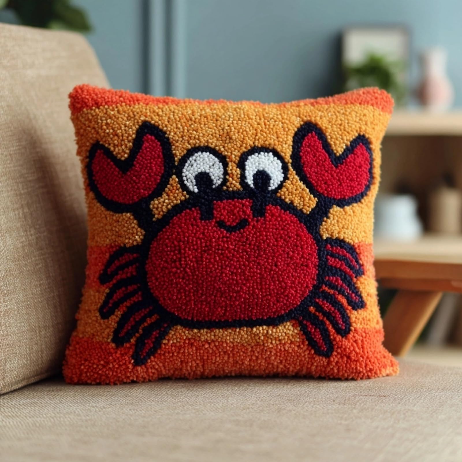 AxiangziK Latch Hook Cushion Kits for Adults,Crab