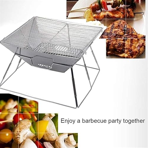 Miniatura 4 de Parrilla de carbón para barbacoa de acero inoxidable al aire libre Parrilla de carbón portátil plegable para acampar Parrilla de carbón portátil