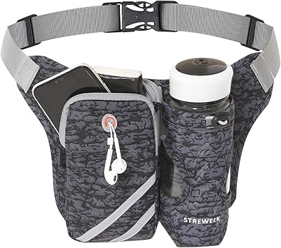 running belt with water bottle holder