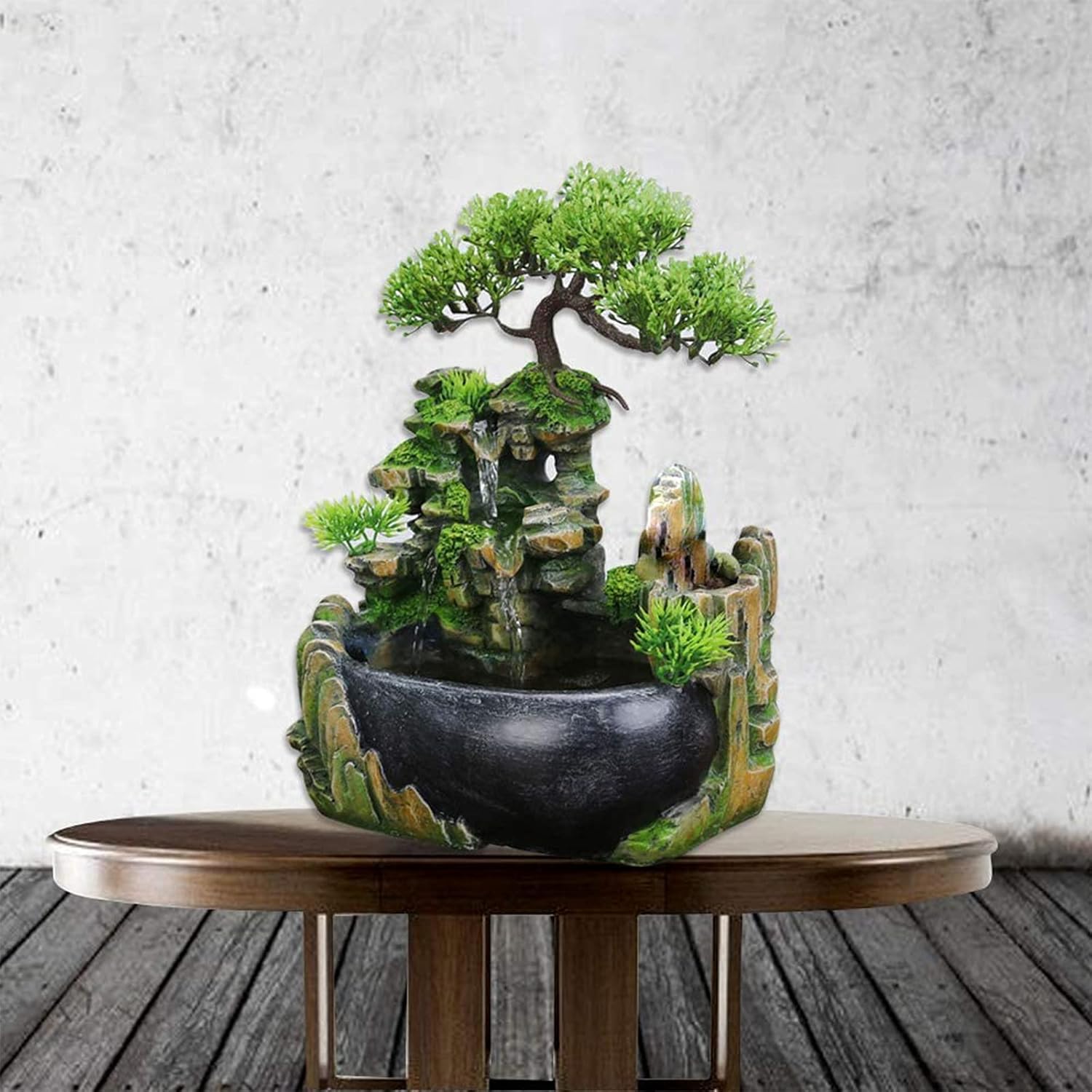 Rockery Stream Tabletop Fountain, Zen Meditation Indoor Waterfall Feature with Automatic Pump, for Home Office Bedroom Desk Decoration (Style 1) : Home & Kitchen