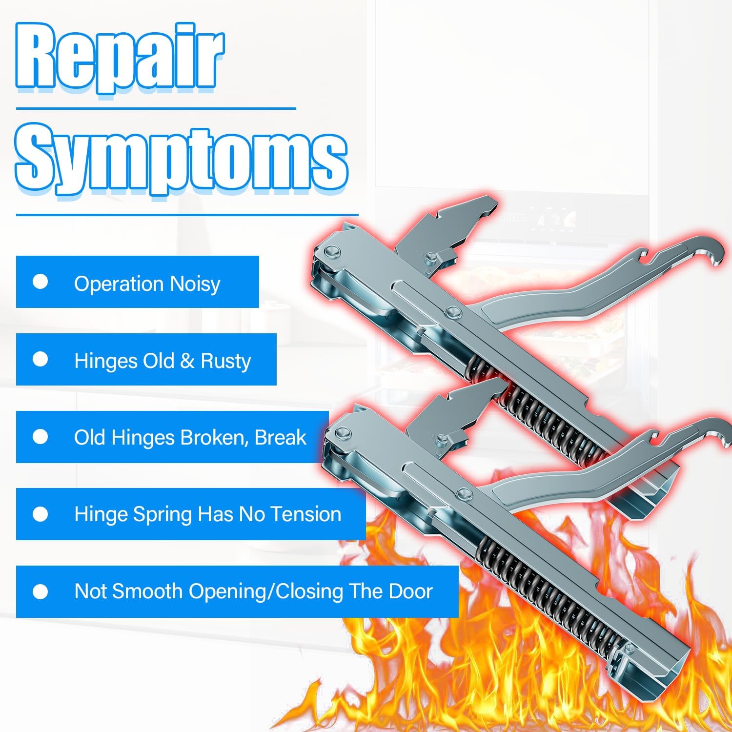 2PACK Upgraded 00487536 Oven Door Hinge Kit Compatible with Bosch Thermador Range Hinge Replacement Parts,00486917 AP2836647 Stove Door Hinge Assembly Part RDSS30 RDDS30V RDDS30QW RDDS30QW