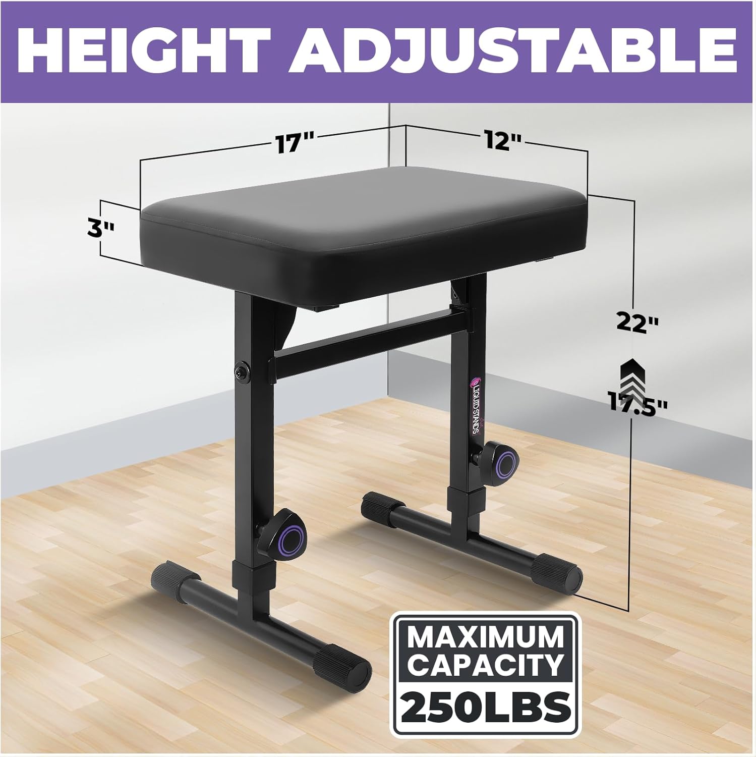 Liquid Stands X-Style Piano Keyboard Stand and Bench Fits 54 61 88 Key– Adjustable, Portable Heavy Duty Digital Keyboard Piano Stand Seat Set for Kids, Adults, Home, or Studio - Electric Music Stool