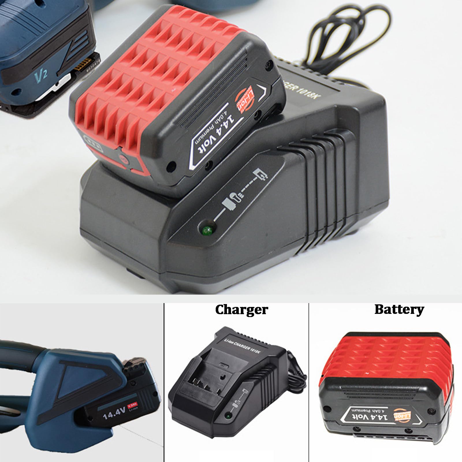 Outil électrique portable pour bandes de 1,09 cm à 1,57 cm et épaisseur de 0,05 cm à 1,3 cm pour sangles PP PET, affichage numérique, batterie double